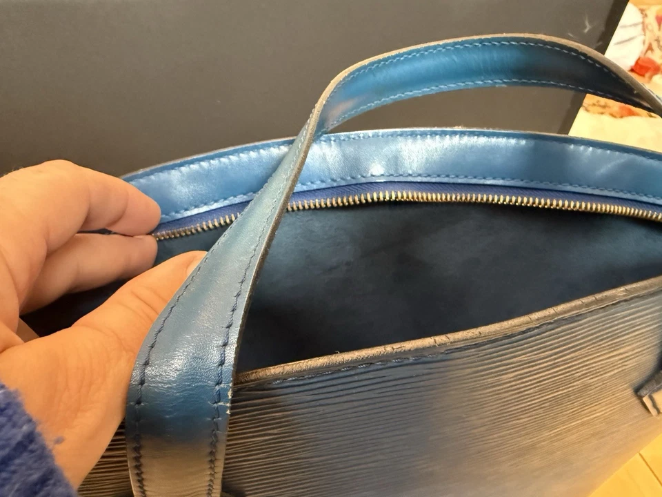 Bolso de Mano Louis Vuitton Saint Jacques PM Cuero Epi Toledo Azul Auténtico Bolso Foto 4 de 4