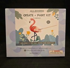 NEW Allessimo Reality Puzzles Create  Paint Wooden 3D Pink Flamingo Level 3