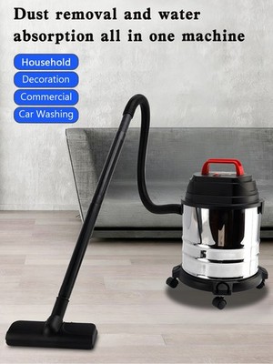 5 Gallon Steel Stainless Wet/Dry Canister Vac Shop Vacuum Cleaner 1800W E4