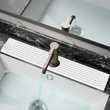 Diatomite Fast Drying Faucet Mat for Kitchen Sink, Water Absorbing Stone Tray, F