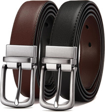 Reversible Belt Men 1 Piece - 1.25" Leather Dress Belt - Trim to Fit for Elegant