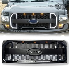 Grill For 2009-2014 2011 2012 Ford F150 F-150 Front Bumper Grill Wled Lights Grill For 2009-2014 2011 2012 Ford F150 F-150 Front Bumper Grill Wled Lights