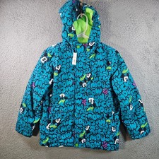 NEW Disney Mickey Mouse Kids Blue Puffer Winter Jacket Hooded Size M 8 Years