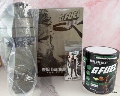 New G FUEL Metal Gear Solid Snake Eater Collector's Box 40 Serving Tub Shaker +