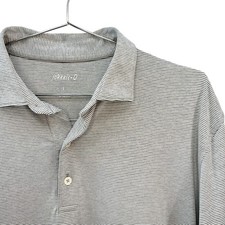 JOHNNIE-O Men's Lyndon Striped Performance Golf Polo Shirt   Large   gray, white