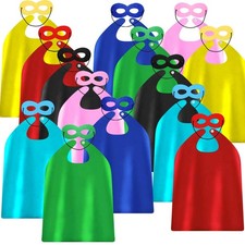 Kids Superhero Capes and Masks 14 Sets Mixed Colors, 27.5L" x 20W"