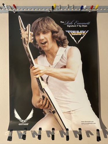 Rik Emmett Original Promo Poster Dean Guitars 18x24 Triumph US Festival Shot NM