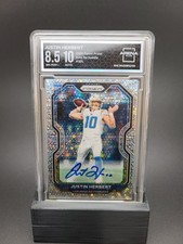Justin Herbert Rookie AUTO - No Huddle Disco Prizm #325 Panini Prizm