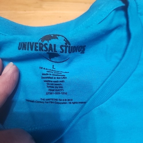 Universal Studios Womens The Simpsons Graphic Cotton Blend T-Shirt Blue Large - Picture 3 of 7