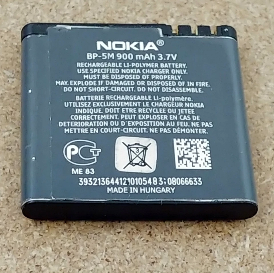 Bateria Nokia BP-5M Original Autêntica, 100% OK- Nokia 5610 5700 6500S 7390 ETC. - Imagem 3 de 4