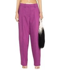 Ganni pleated straight leg trousers pants dark pink size 38 US 6