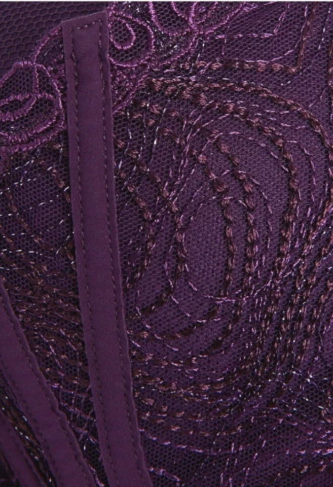 Nuevo con etiquetas Sujetador de encaje púrpura La Perla Elements 36C y conjunto de bragas de Italia, ¡al por menor $975! Foto 4 de 4