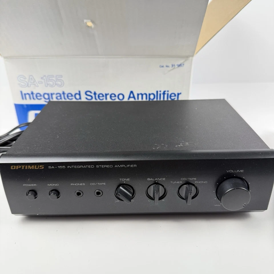 Amplificador Estéreo Integrado Optimus SA-155 De Colección Radio Shack Probado Funciona Foto 4 de 4