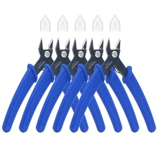 Small Wire Cutters Spring-loaded 5-Pack, Precision Flush Cutter Pliers Wire S...