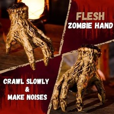 Halloween Animatronic Crawling Zombie Hand Sound Activated Scary Moving Prop
