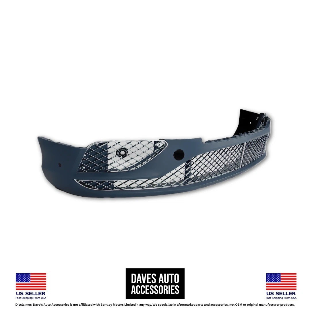 2016–2018 Bentley GT GTC Front Bumper Cover Assembly with Chrome Grilles