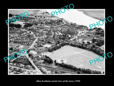 OLD LARGE HISTORIC PHOTO OF ALLOA SCOTLAND AERIAL VIEW OF THE TOWN c1950 2