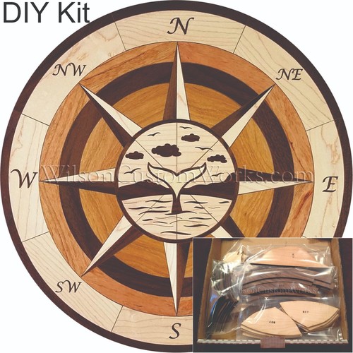 Walschwanz Zum Selbermachen Kit 104 Stück Holzboden Medaillon Intarsien Größe wählbar 18-36" - Bild 1 von 8