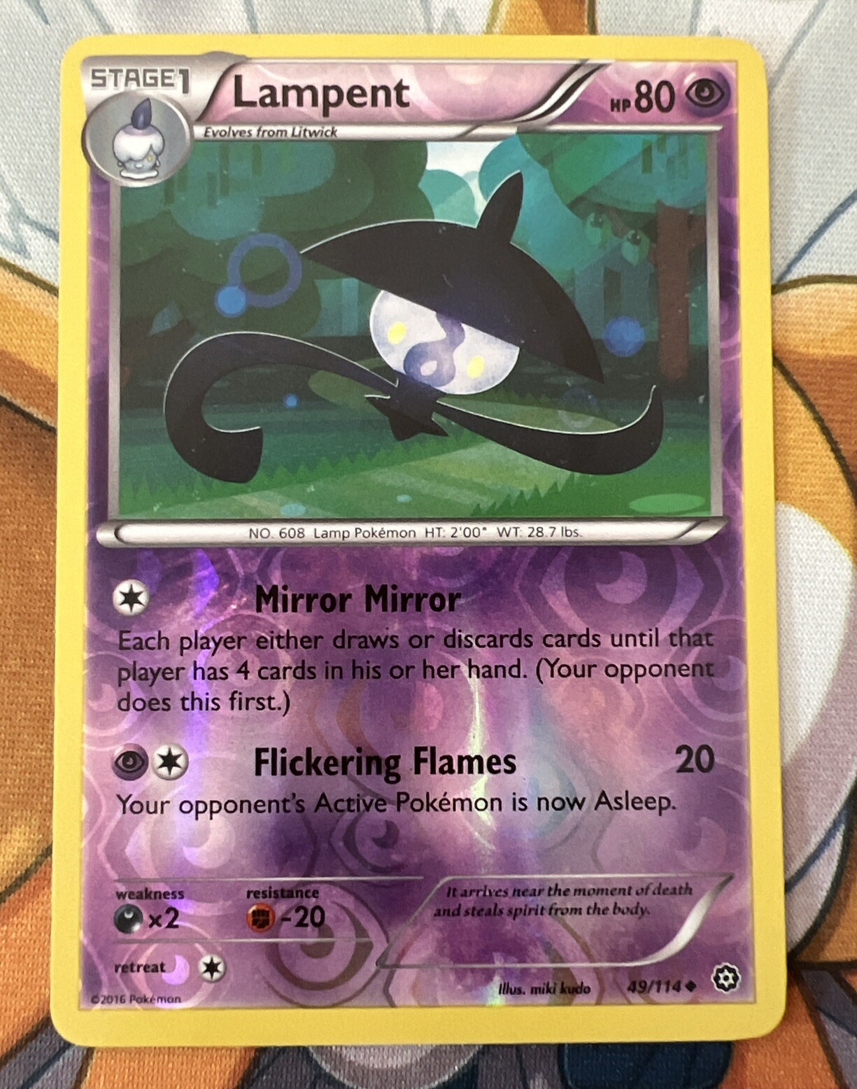 Lampent 49/114 - Steam Siege - Uncommon - Reverse Holo - Pokemon Card TCG LP/NM