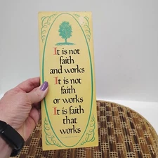 Faith That Works Vtg Religious Wall Decor 4x10 Abbey Press St Meinrad Indiana