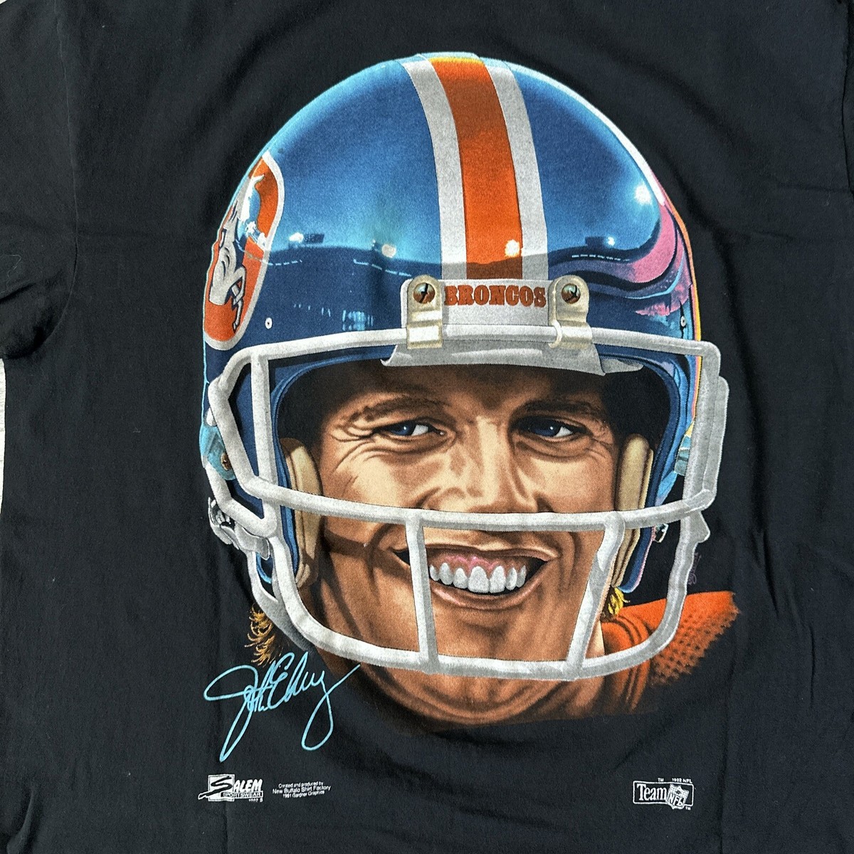 Vintage NFL 1992 John Elway Salem Sportswear Big Face Denver