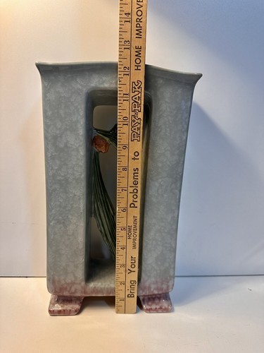 Roseville Pottery “ Pinecone Artwood” Stone Gray Planter # 1060-12” In 1951 - Picture 20 of 24