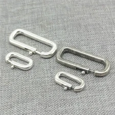 2pcs 925 Sterling Silver Oval Spring Ring Trigger Clasps for Bracelet Necklace