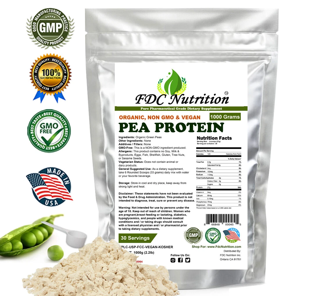 Organic Pea Protein Powder, 1KG (2.2 Pounds), Pe in Pakistan