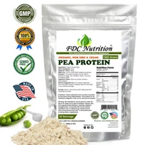 Organic Pea Protein Powder - Vegan -NON-GMO -HIGH PROTEIN  2.2LB , 4.4LB & 6.6LB