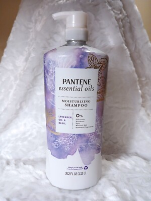 PANTENE Essential Oils Moisturizing Shampoo Lavender Oil & Basil 38.2 OZ  w/Pump