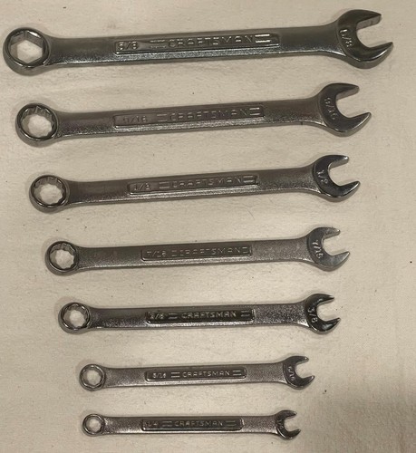 Juego de llaves SAE vintage de 7 piezas Craftsman de 12 puntos - Hecho en EE. UU. - Imagen 4 de 10