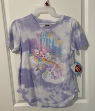 Care Bears Junior s Rainbow Energy Purple White Tie Dye T Shirt Small 3-5 NWT