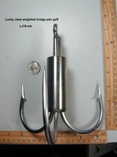 Heavy Duty Weighted 18/0 treble hook gaff 1 3/4 lbs  bridge piers docks shorty