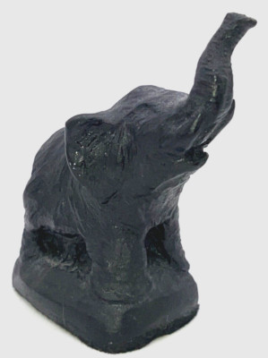 Kingmaker Coal Sculpture Elephant Handmade with Real British Coal Vintage wLabel