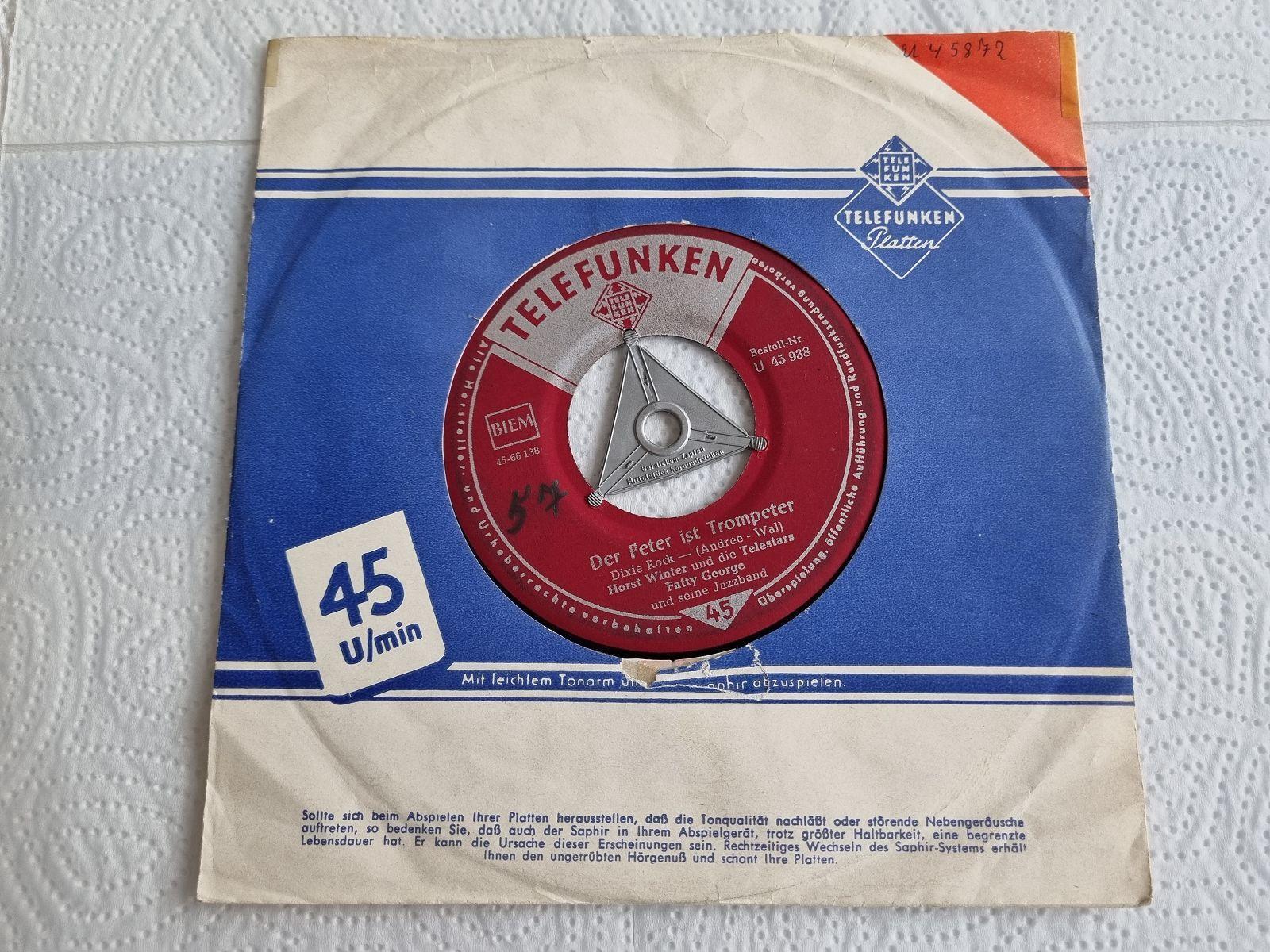 7"" Single Horst Winter - Der Peter ist Trompeter/ Indiana Blues Vinyl Germany