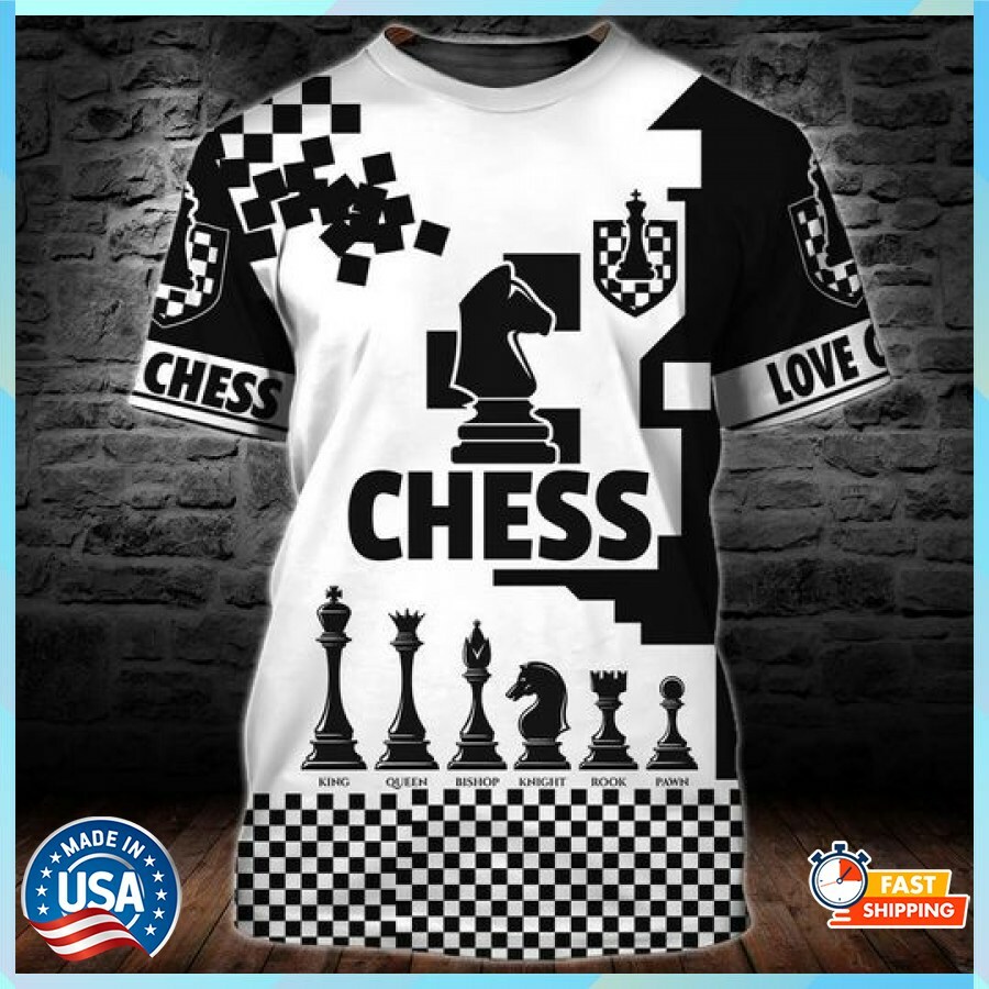 Love Chess Pieces White Black AOP Polo Shirt Premium S-5XL | eBay