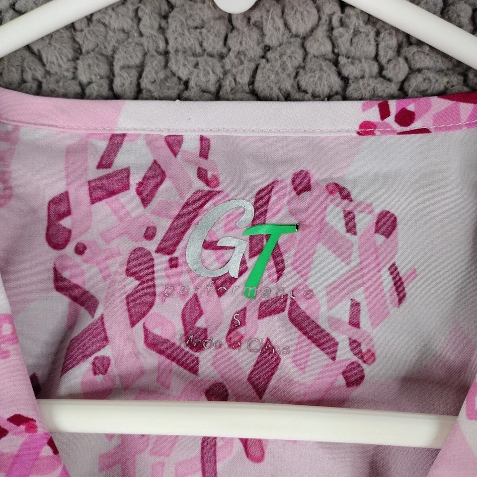 Blusa Médica GT Performance Para Mujer Pequeña Rosa Corazón Estampado Gráfico Bolsillo Foto 2 de 4