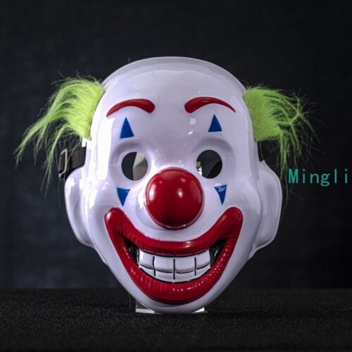 DC Movie Joker Green Hair Cosplay Mask Clown Masquerade Halloween Scary Props - Picture 2 of 6