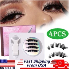 Reusable Magnetic Eyelashes with Applicator No Glue Needed Natural Lashes Kit