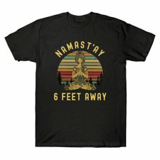 Hippies 6 Feet Yoga Distancing Shirt Retro T-shirt Vintage Away Social Namast'ay