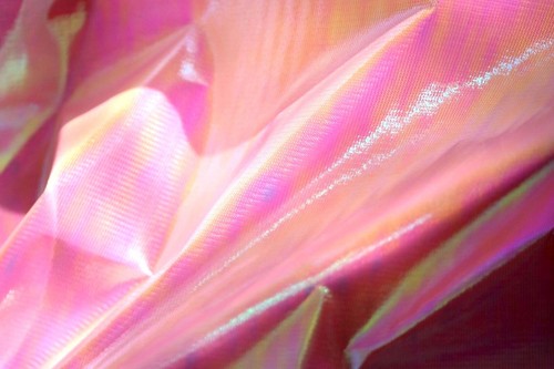 Fire Pink Mermaid Unicorn Holographic Fabric Reflective PVC Barbie 80's Doll - Picture 4 of 5