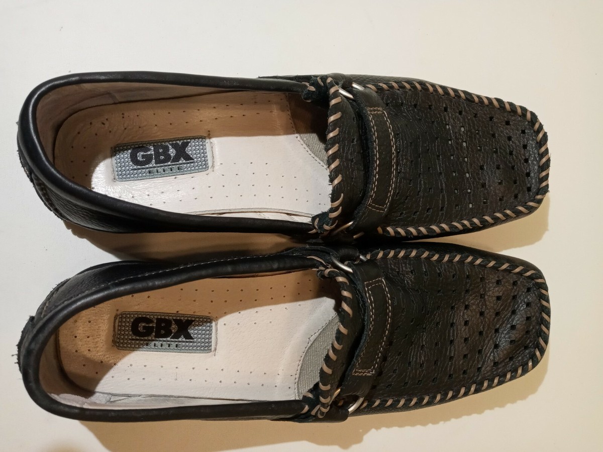 MEN GBX BABALOU BLACK GENUINE LEATHER MOC TOE DRIVING SHOES SIZE: 10 Gbx Mens 134893 Ludlam Black Fabric Moc Toe Slip On Size 13M  main image 4
