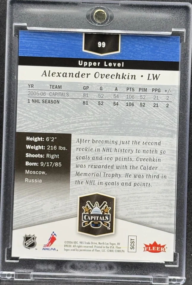 Alex Ovechkin RARE ROOKIE HOLOGRAM REFRACTOR INVESTMENT CARD  CAPITALS MVP - Image 2 of 2