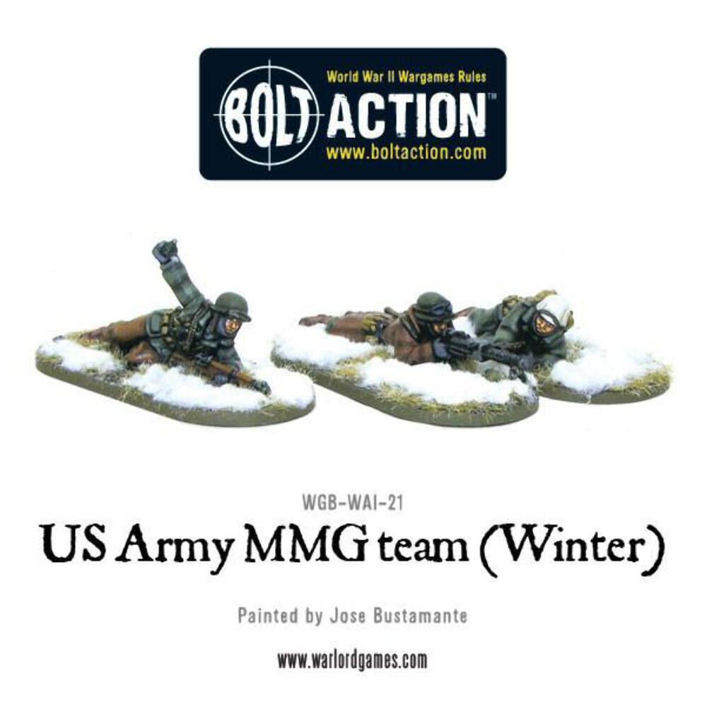 Bolt Action - US Army MMG team (Winter) - Prone - Warlord Games