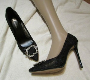 NEW IN BOX BLACK LACE STILETTO HEEL 