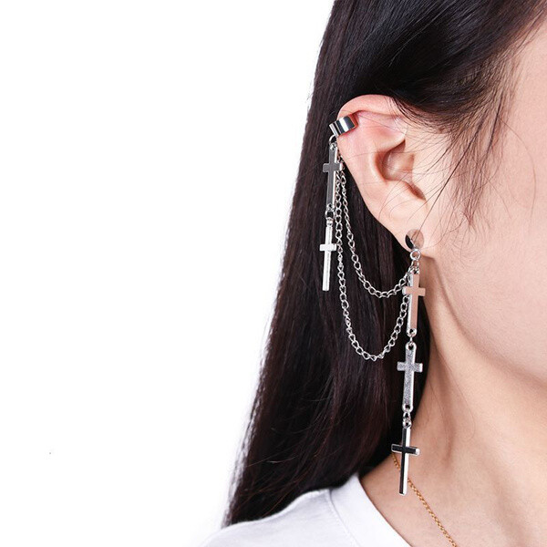 国内で当店のみ 666999 - Dark cross spikes drop earrings Amazon.com: Zehope Black Goth Cross Earrings Punk Emo Sword
