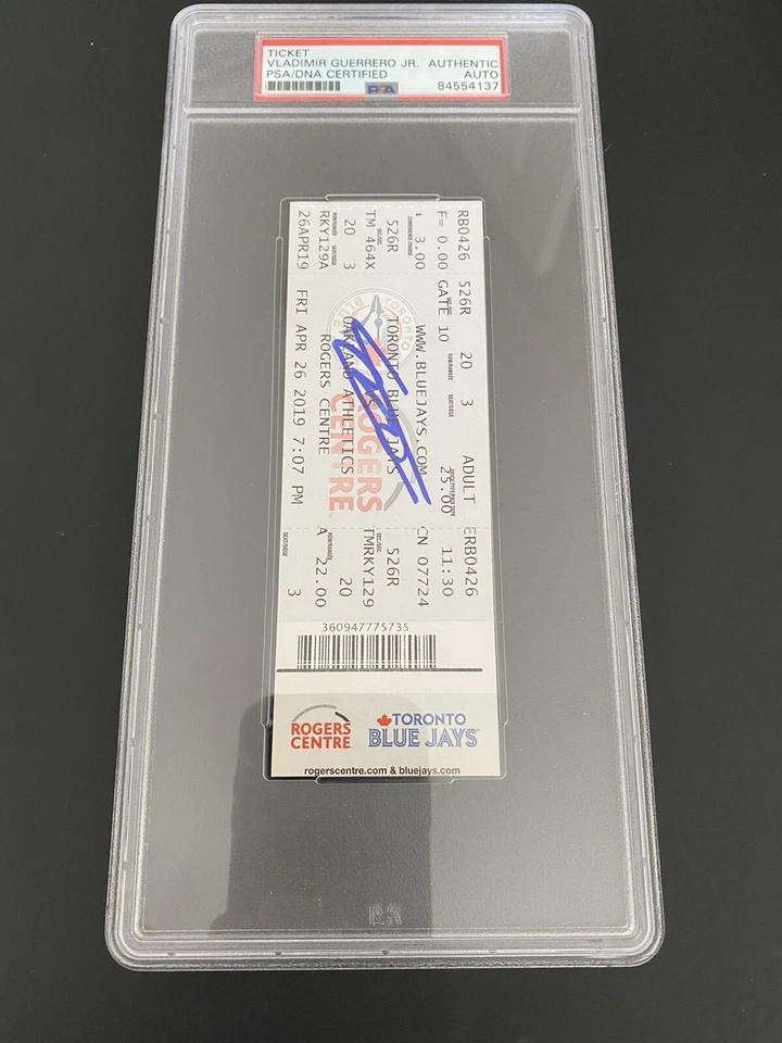 Vladimir Guerrero Jr Signed Autograph MLB Debut Full Ticket 4/26/19 PSA DNA - Image 2 of 3