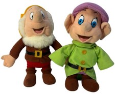 Vintage 1993 Snow White  the Seven Dwarfs 12" Plush Dolls HAPPY  DOPEY Mattel