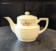 Vintage Drip-O-Lator Floral Porcelain Coffee Tea Pot Enterprise Aluminum Co 40oz