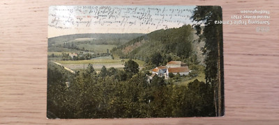 Postkarte Eisenberg in Thüringen Partie im Mühltal 22.05.1919 gel_